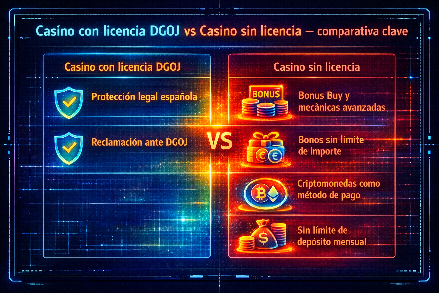 Casinos sin licencia España 2026 — ventajas y riesgos frente a casinos DGOJ