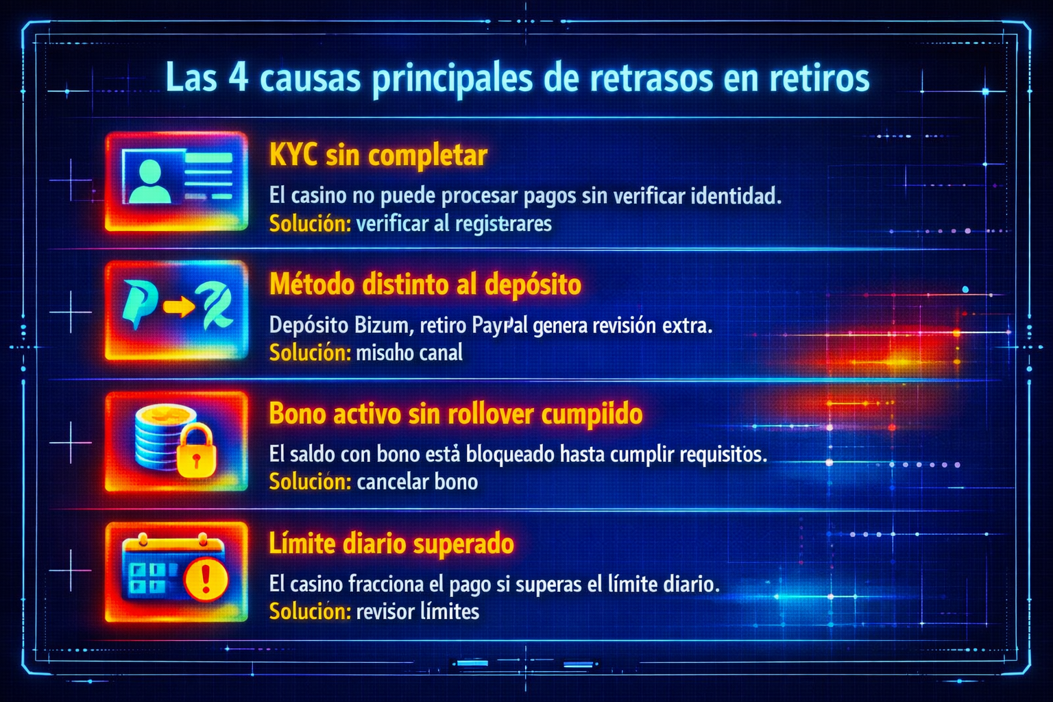 Casino con retirada inmediata España 2026 — causas de retrasos y cómo evitarlos